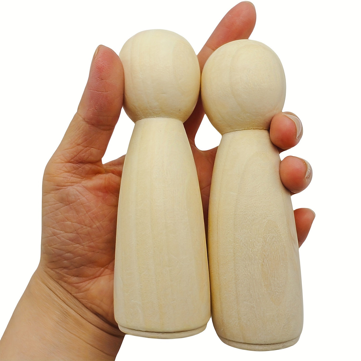 Blank Wooden Peg Dolls Angel Peg Dolls Diy Natural Wooden - Temu