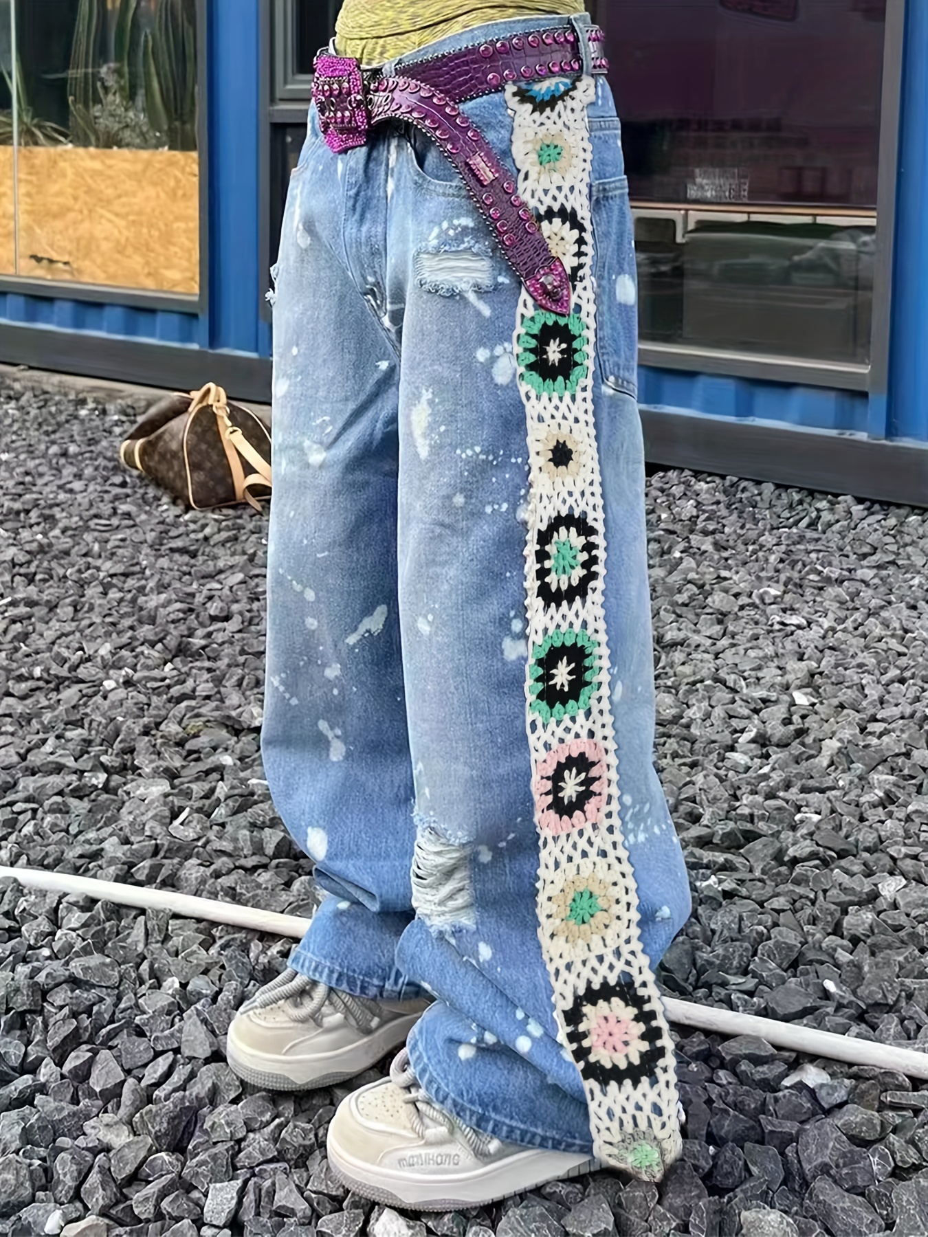 Fuzzy Rope Jeans
