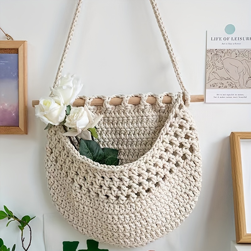 Crochet hanging sale storage bag