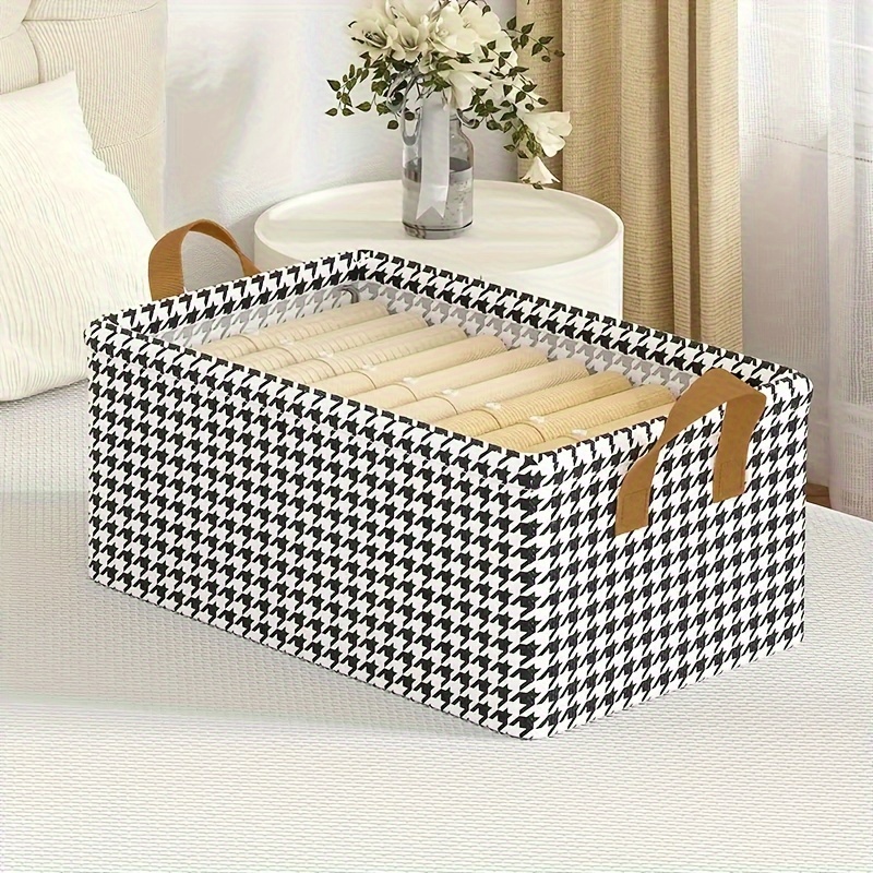 Houndstooth Clothes Steel Frame Storage Basket Halloween - Temu