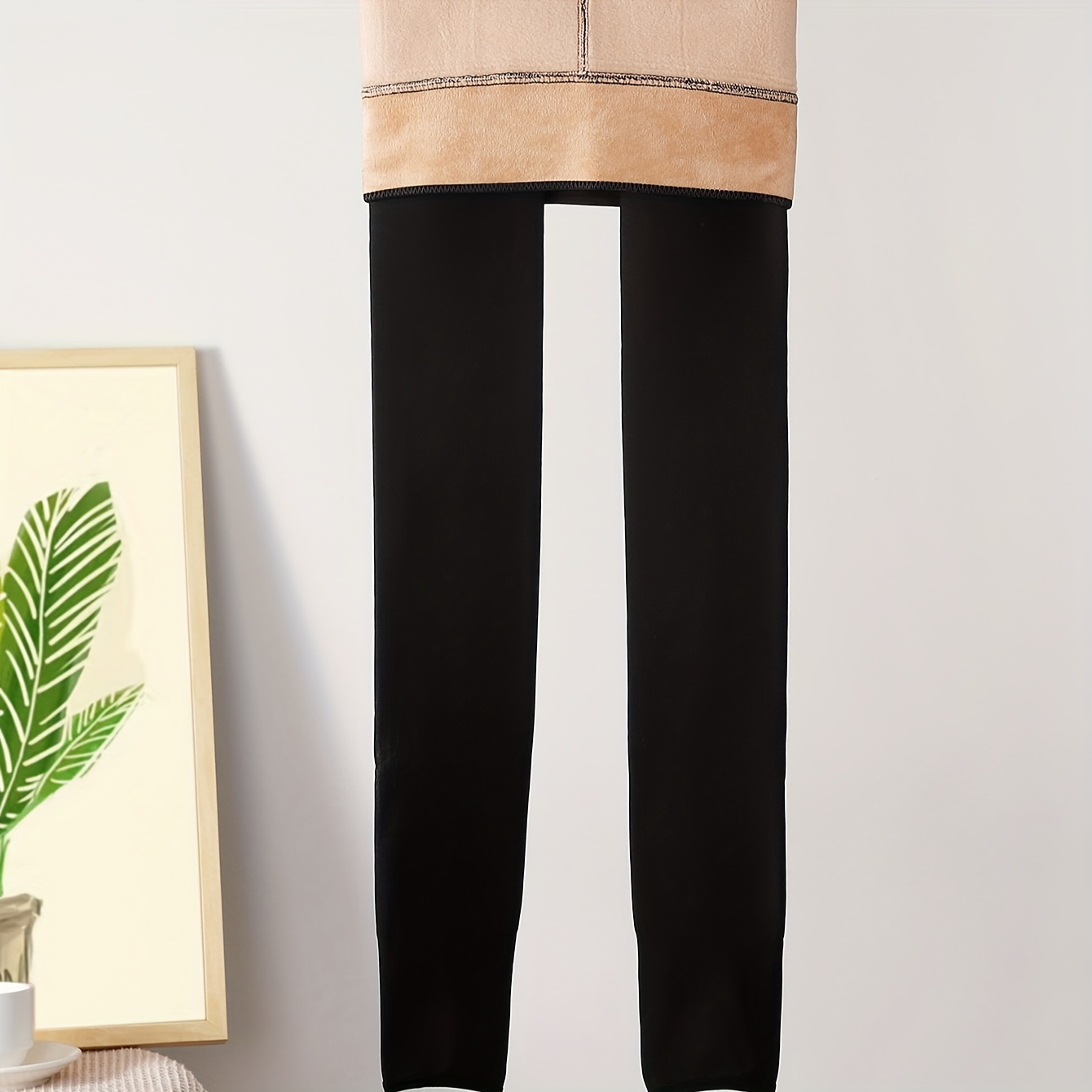 Buy LEBAMI Women Fleece Lined Tights Fake Translucent Thermal Leggings  Winter Sheer Warm Pantyhose Footless Tights at