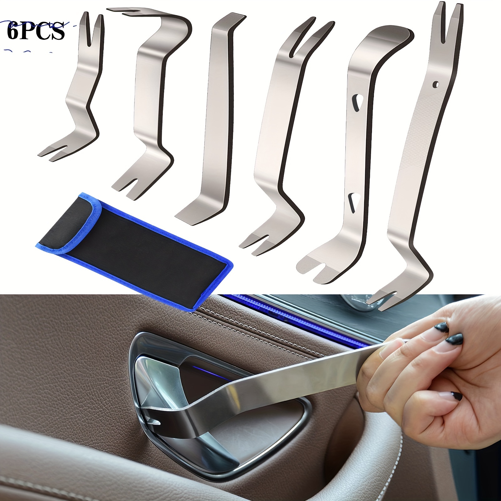 FOSHIO 6PCS Car Radio Audio Door Clip Panel Trim Pry Auto Vehicle Repa