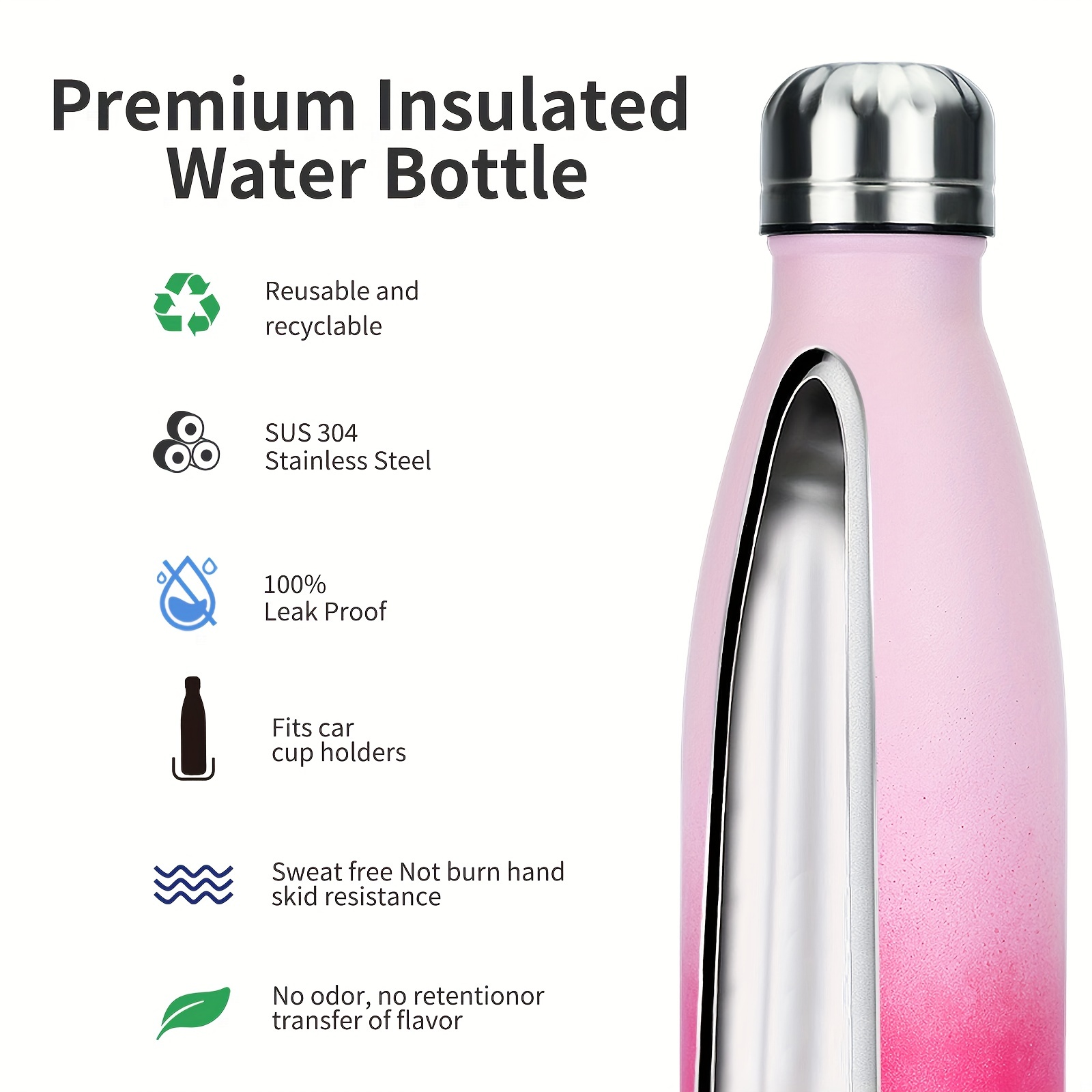 Watersy Stainless Steel Sport Water Bottles Vacuum Insulated - Temu