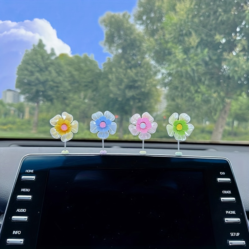 New Car Accessories Cute Healing Series Shaking Flower Ornaments For Car  Center Console Decoration