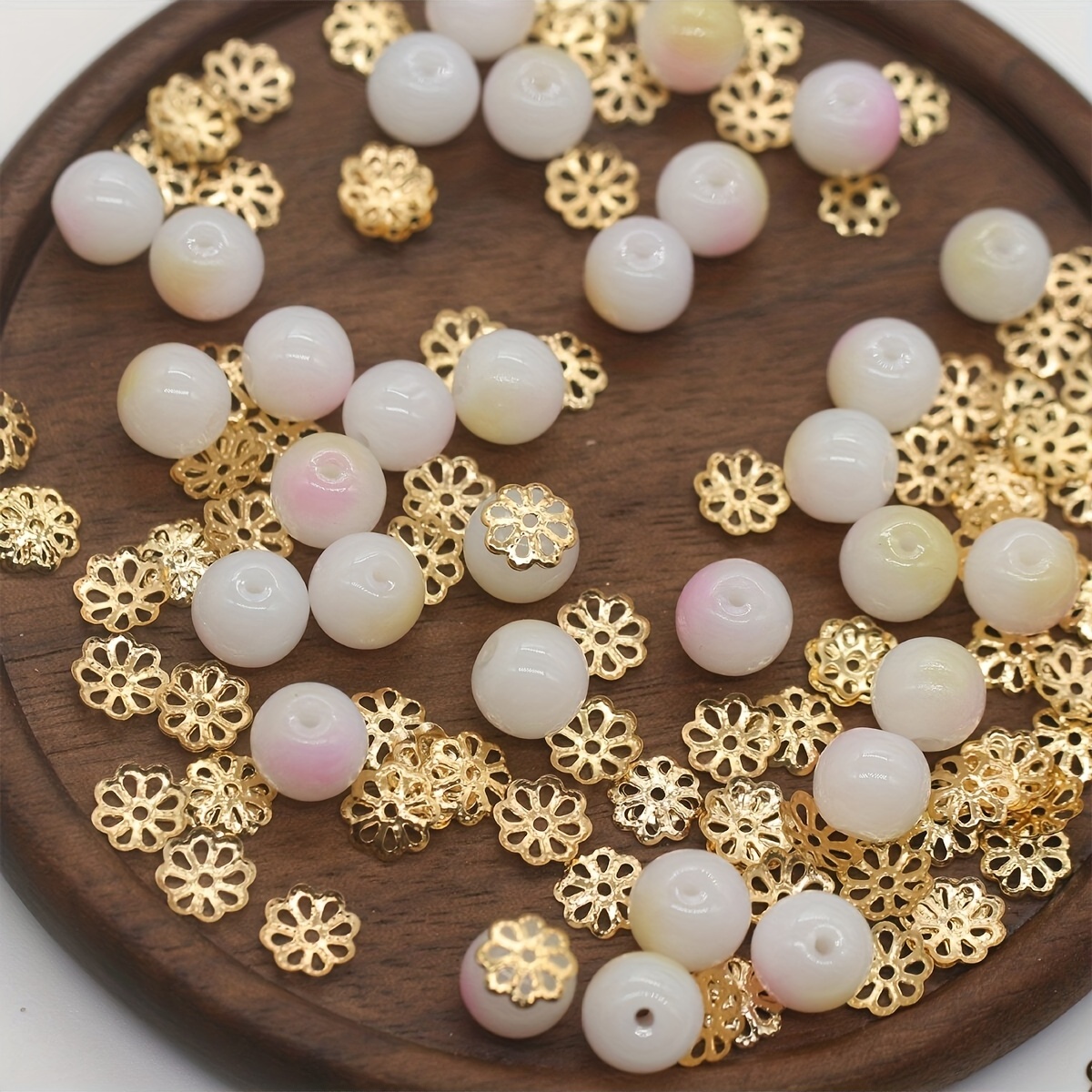 Flower Bead Decors Gorgeous Golden Silvery Spacer - Temu