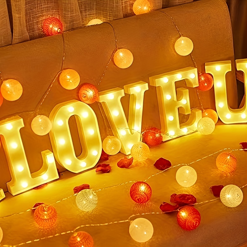 Brightown Marquee - Luces LED de números, luces de plástico, letrero con  letras del alfabeto, para bodas, fiestas de cumpleaños, decoración de  bares