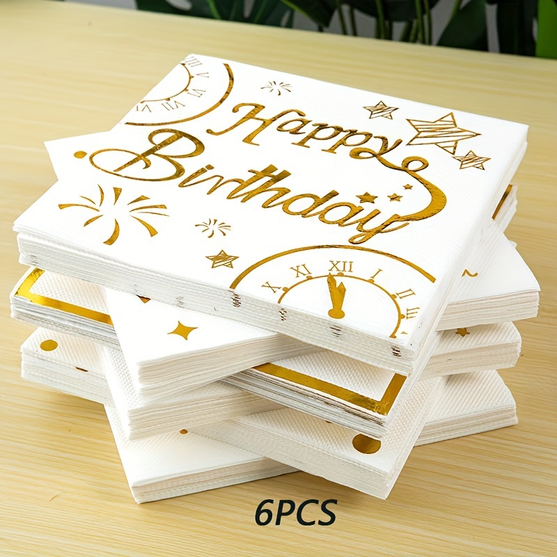 Servilletas de papel de mesa de feliz cumpleaños, pañuelos