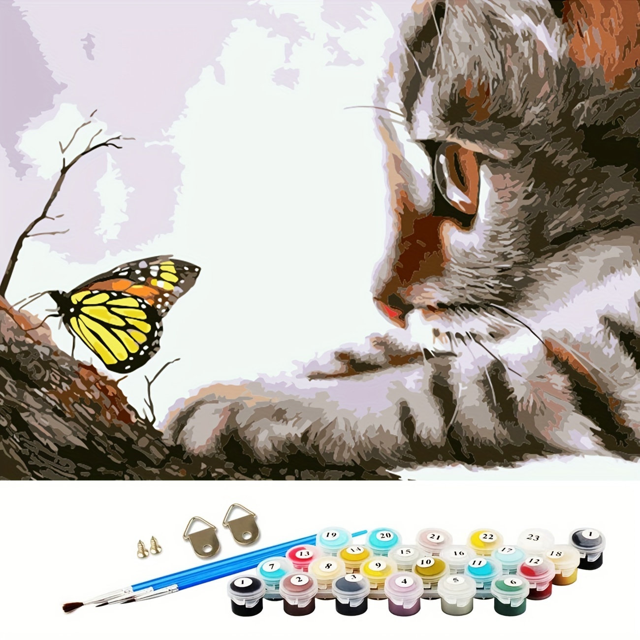 Adult Paint By Number Cat Paint By Number Kits Cat - Temu