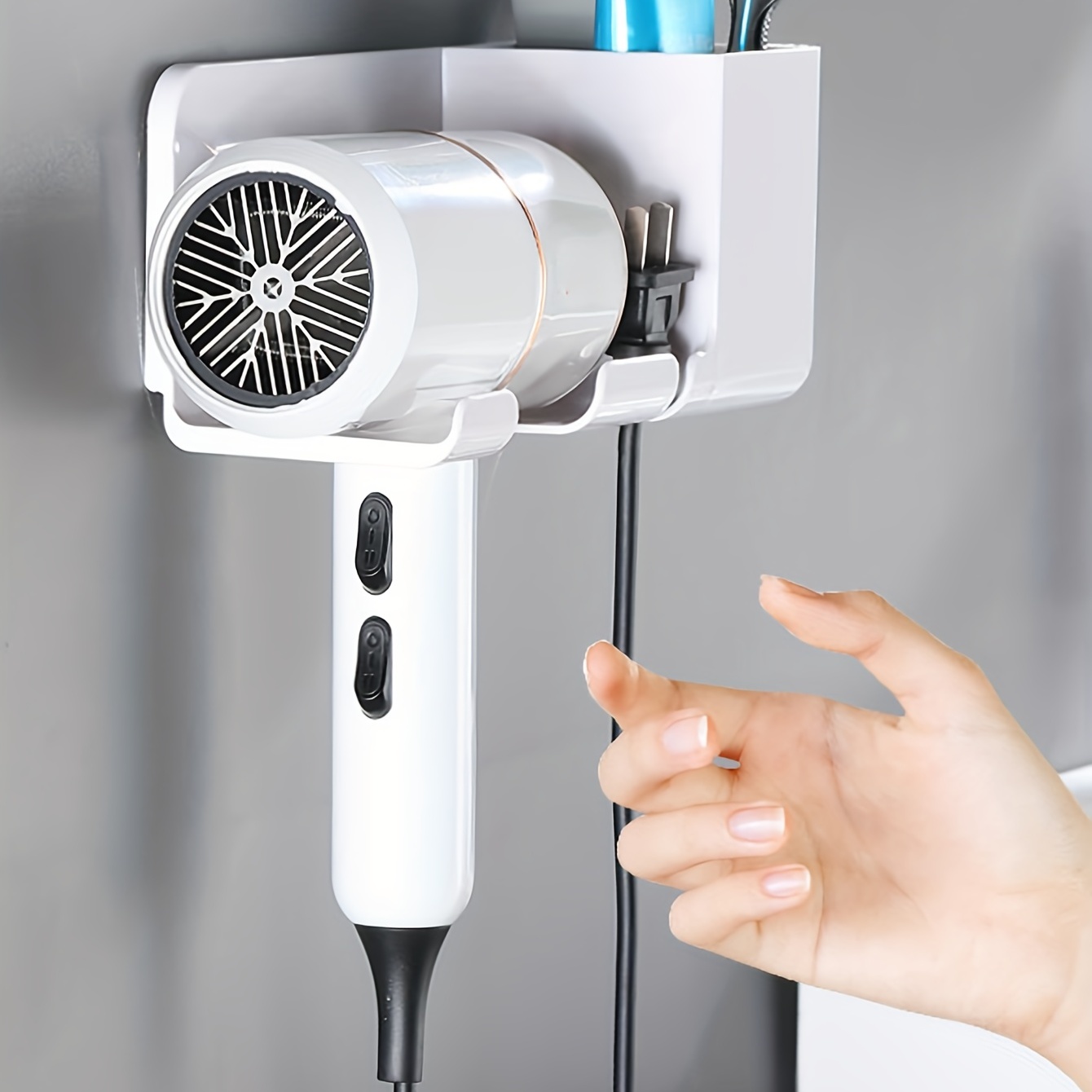 Hair dryer hanging discount rack