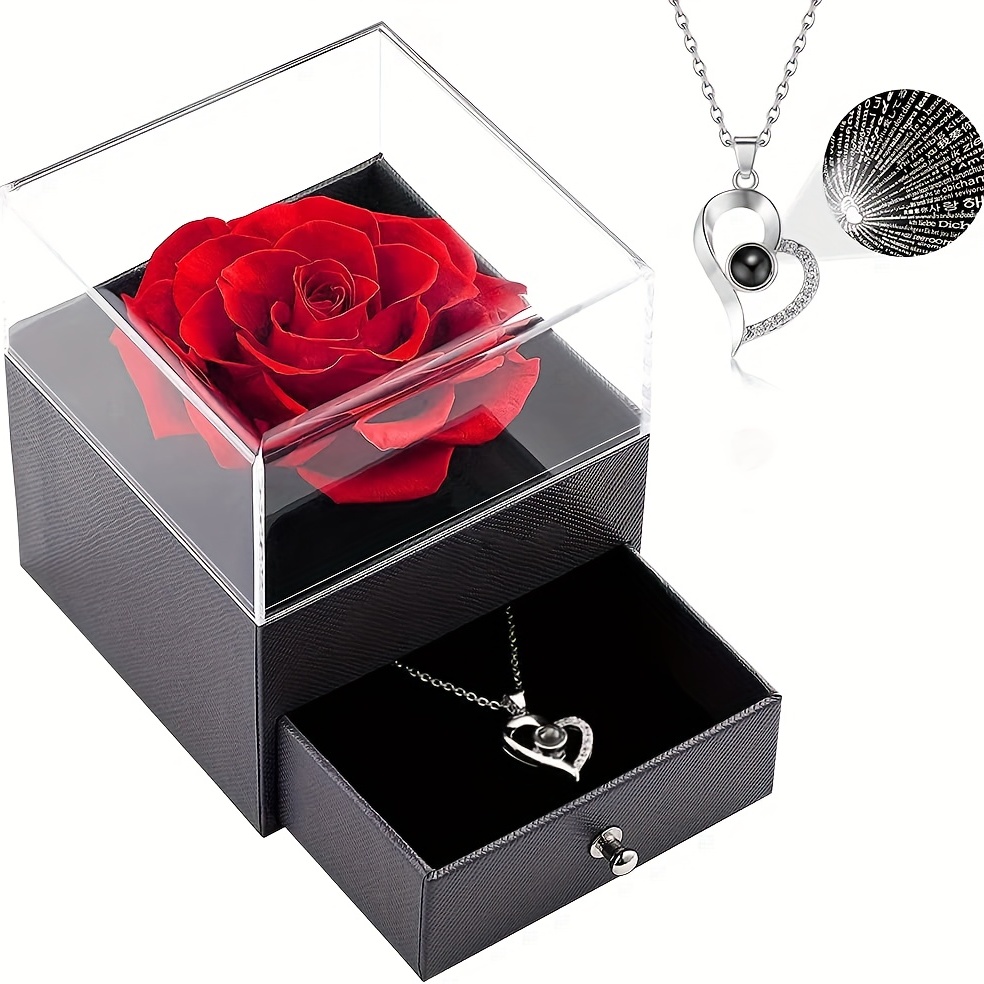 Anniversary Gift Necklace: Anniversary Gifts for Women, Wedding Anniversary, Girlfriend Gift, Wife Gift, 2 Interlocking Circles, Rose Gold