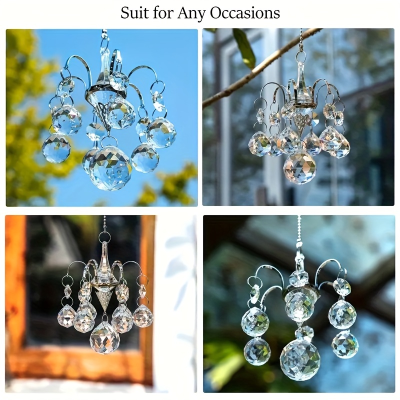 Travelwant Top Plaza Crystal Glass Prism Ball Suncatcher Double Rings Moon  Sun Catcher for Car Chandelier Garden Window Hanging Ornament Rainbow Maker  Colorful Home Decor Housewarming Gifts 