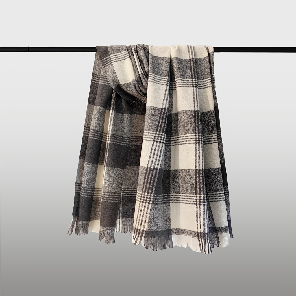 Mens Christmas Color Soft Winter Plaid Pattern Scarf - Jewelry &  Accessories - Temu