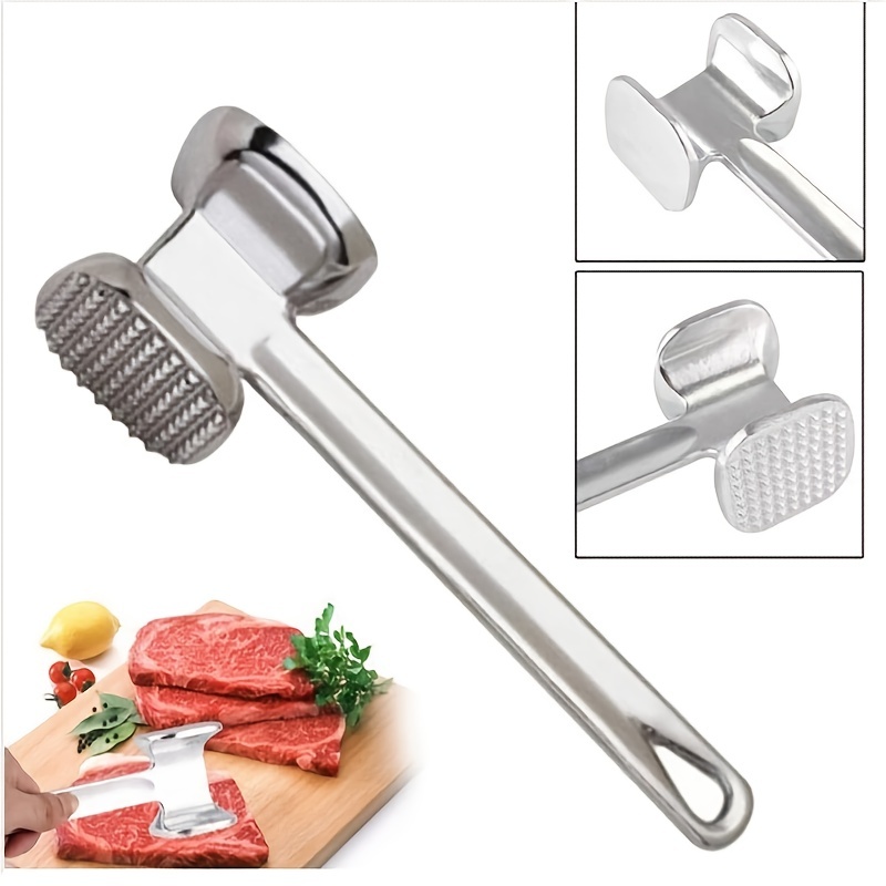 

1pc Aluminum Alloy Meat Tenderizer, Stainless Steel Dual-sided Heavy Duty Meat Tenderizer Tool, Great For Tenderizing Steak Beef Poultry, Outdoor Kitchen Utensils