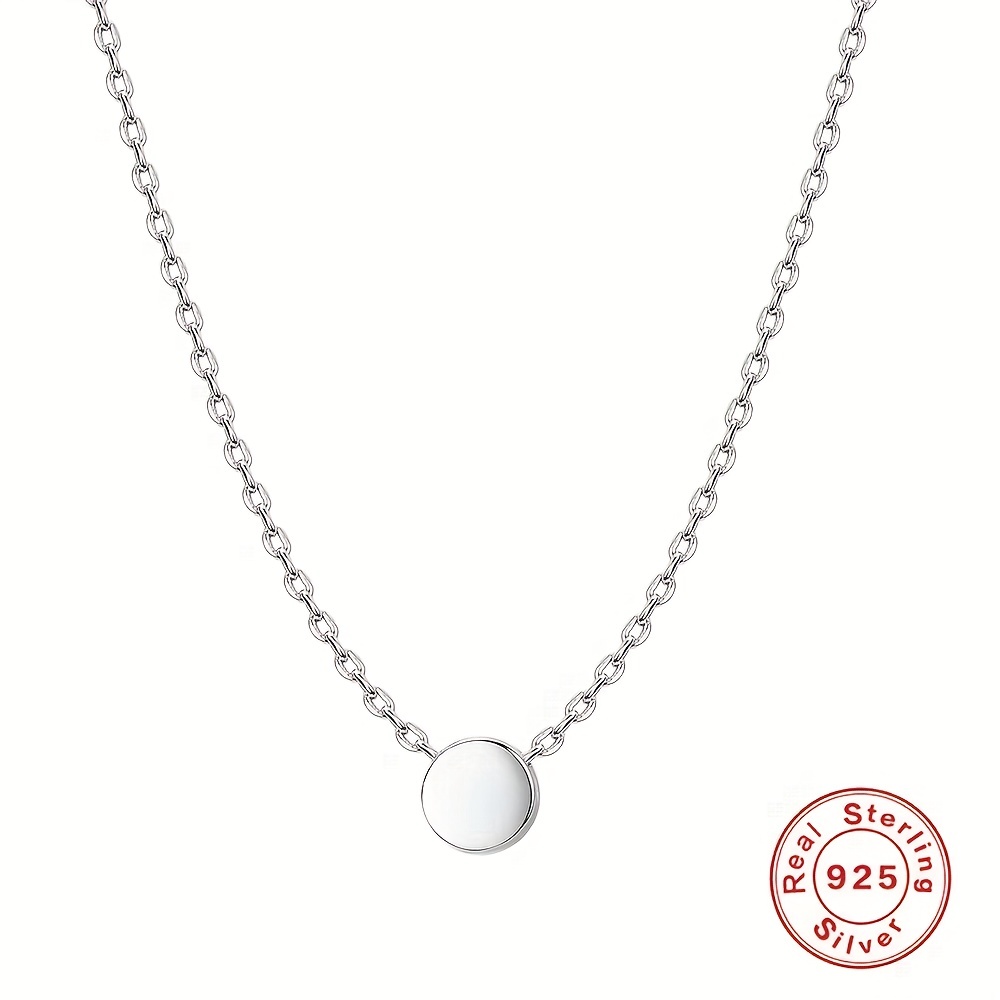 Classic Small Ring Pendant Necklace Silver Color Alloy Simple
