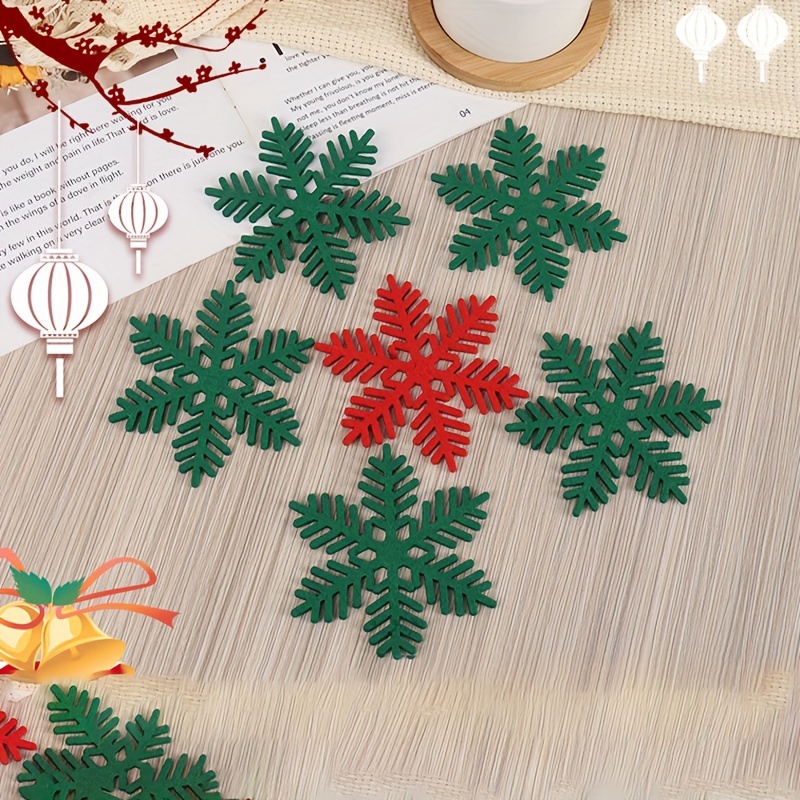 Placemats And Coasters Set Snowflake Shape Absorbent And - Temu