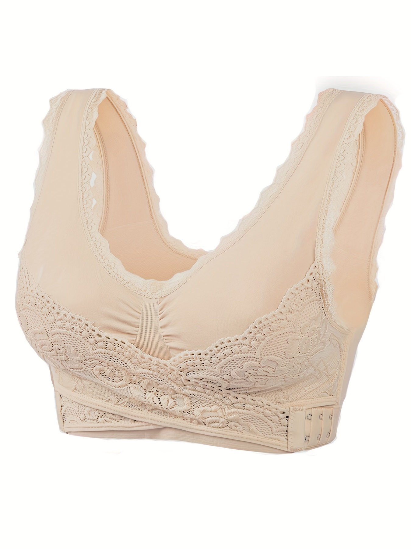 Sports Bras for Women Front Criss Cross Bras Side Buckle Lace Sports Bras  Wireless Push Up Seamless Bra Support Shape Uplift Beige : :  Clothing, Shoes & Accessories
