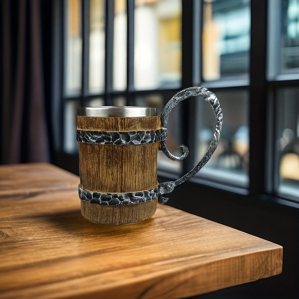 Wood Barrel Double Wall Insulated Beer Mug | Axel Barrel