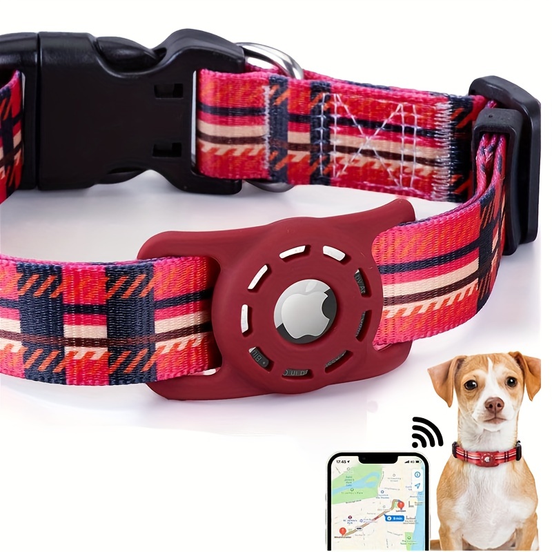 Soporte para collar de perro reflectante compatible con Airtags Tracker,  acolchados, resistentes collares de perro con funda Airtag, accesorios  Apple