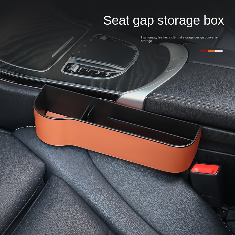 Leather Car Diy Logo Seat Crevice Storage Box Auto Multifunction Organizer  Gap Slit Filler Holder For Wallet Phone Storage Bag