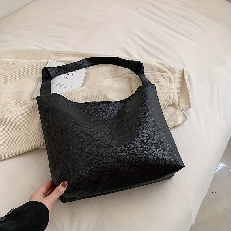 Minimalist Solid Shoulder Bag All Match Tote Bag For Work