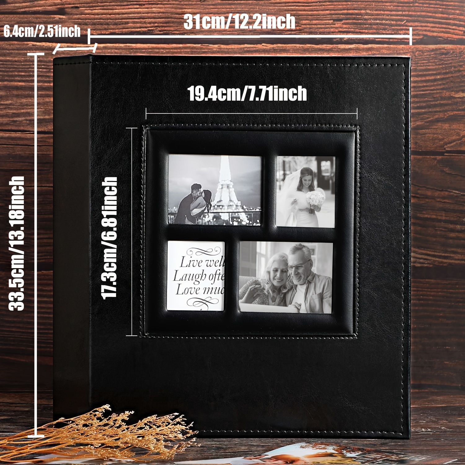 Photo Picutre Album 4x6 500 Photos, Extra Large Capacity Leather Cover  Wedding Family Photo Albums Holds 500 Horizontal and Vertical 4x6 Photos  with