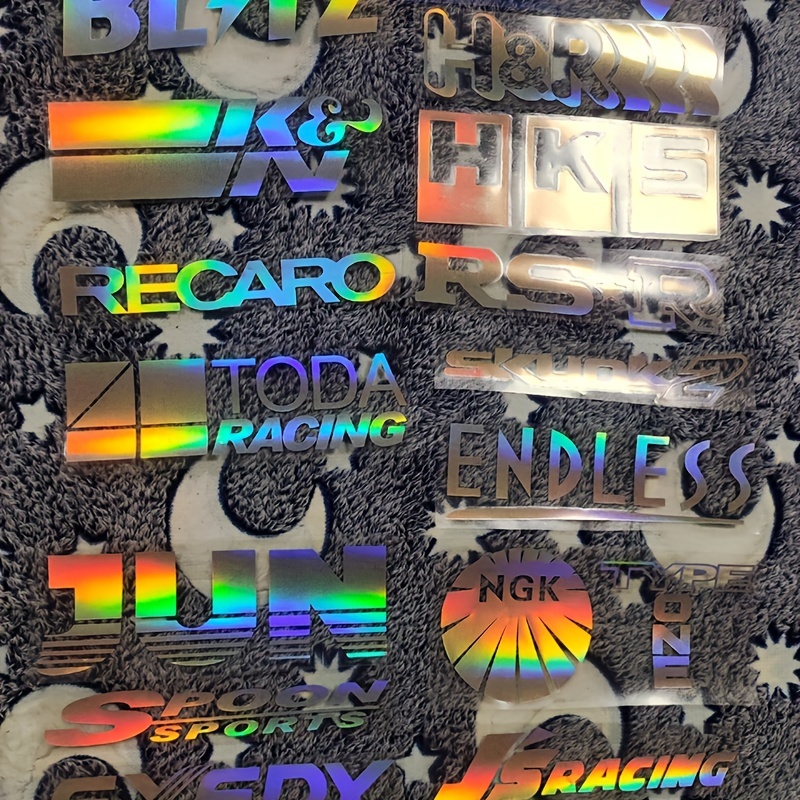 Random Racing Sponsor Stickers Set Reflective Car Vinyl - Temu