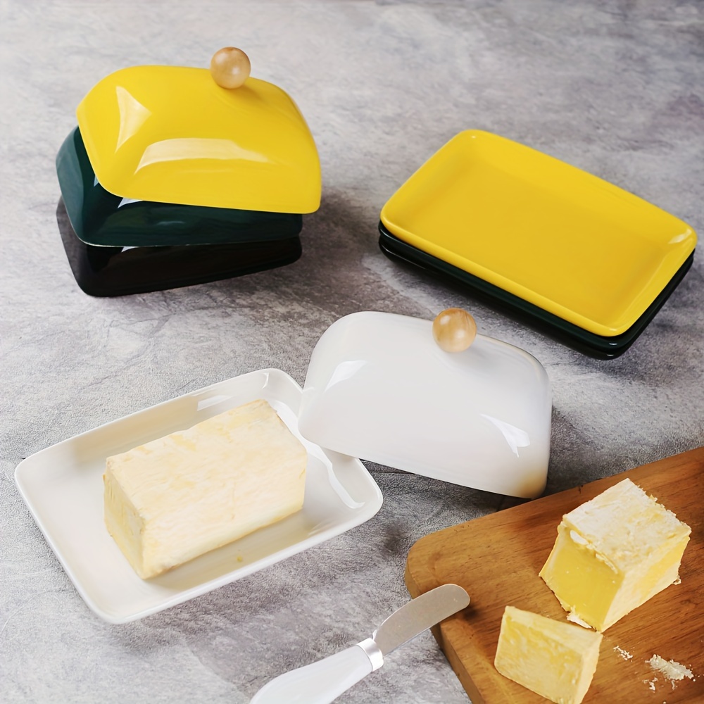 Beurrier Avec Couvercle  Récipient à beurre en porcelaine - Porte-beurre  scellable en céramique avec couteau, plateau à[S467] - Cdiscount Maison