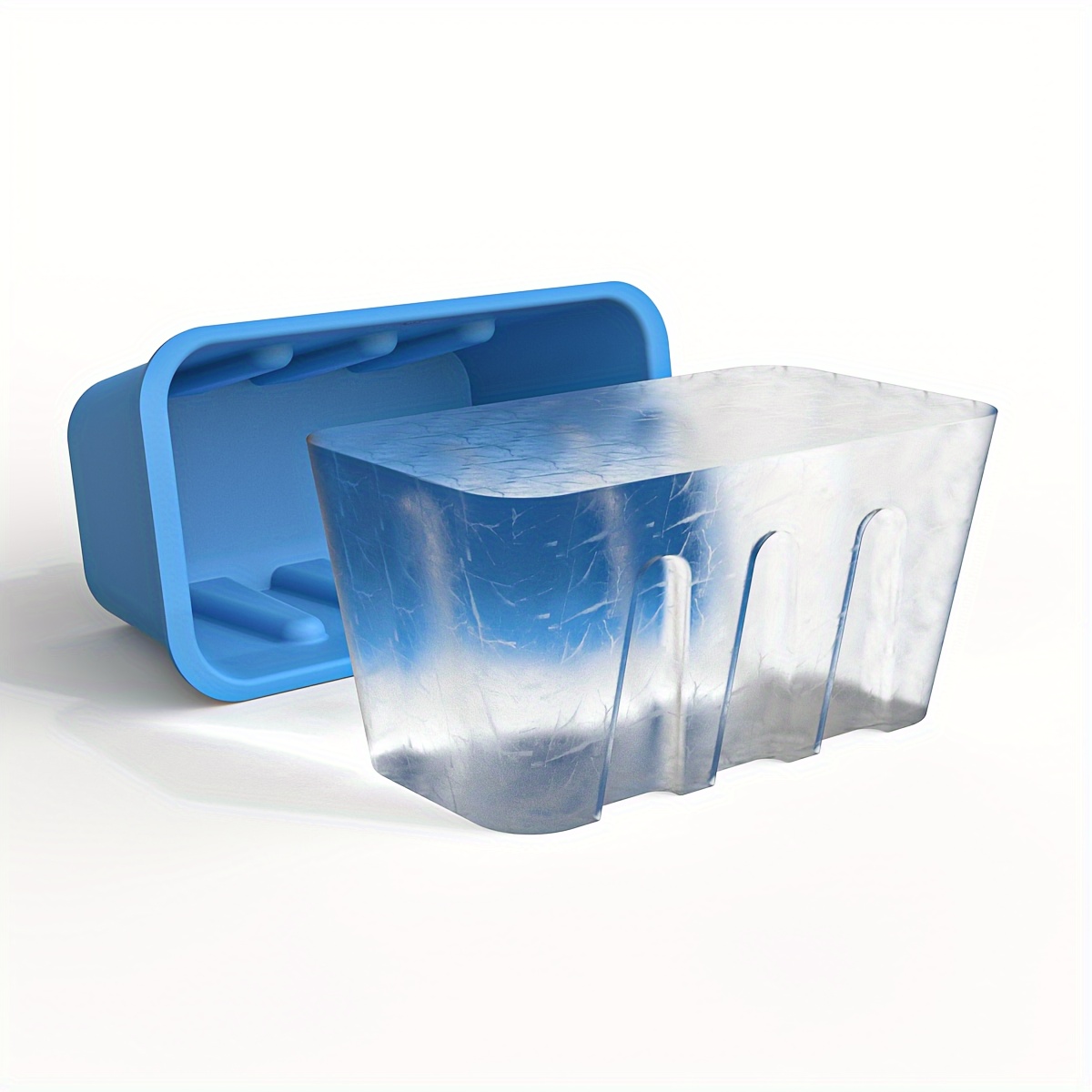 2pcs Large Ice Block Mold, Silicone 8lbs Ice Maker Tray Reusable