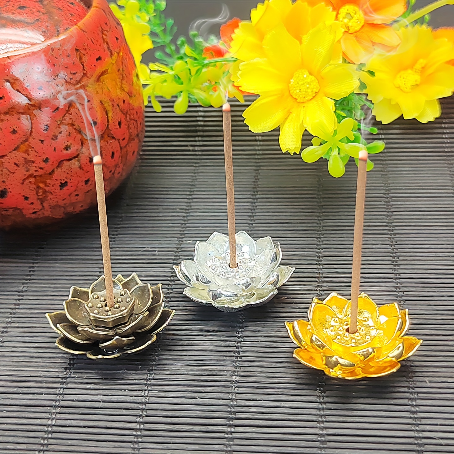 Incense Burner Small Lotus Incense Burner Home Office - Temu