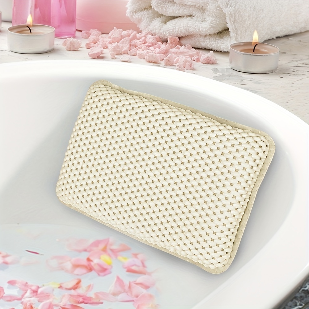 High Quality Bath Pillow, Bath Pillow With Non-slip Suction Cup, 4d  Breathable Mesh And Soft Spa Tub Pillow, Bath Pillow For Neck And Back  Support, Suitable For All Bathtubs, Spa Bathtubs. 