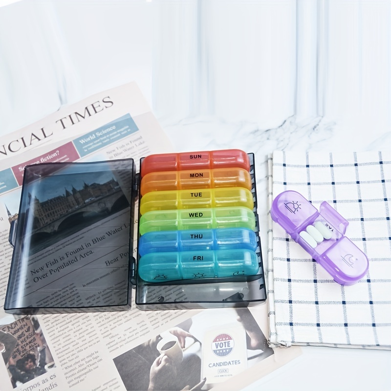 Pill Box 7 Days Organizer 21 Grids 3 Times Portable Travel Large Compartments
