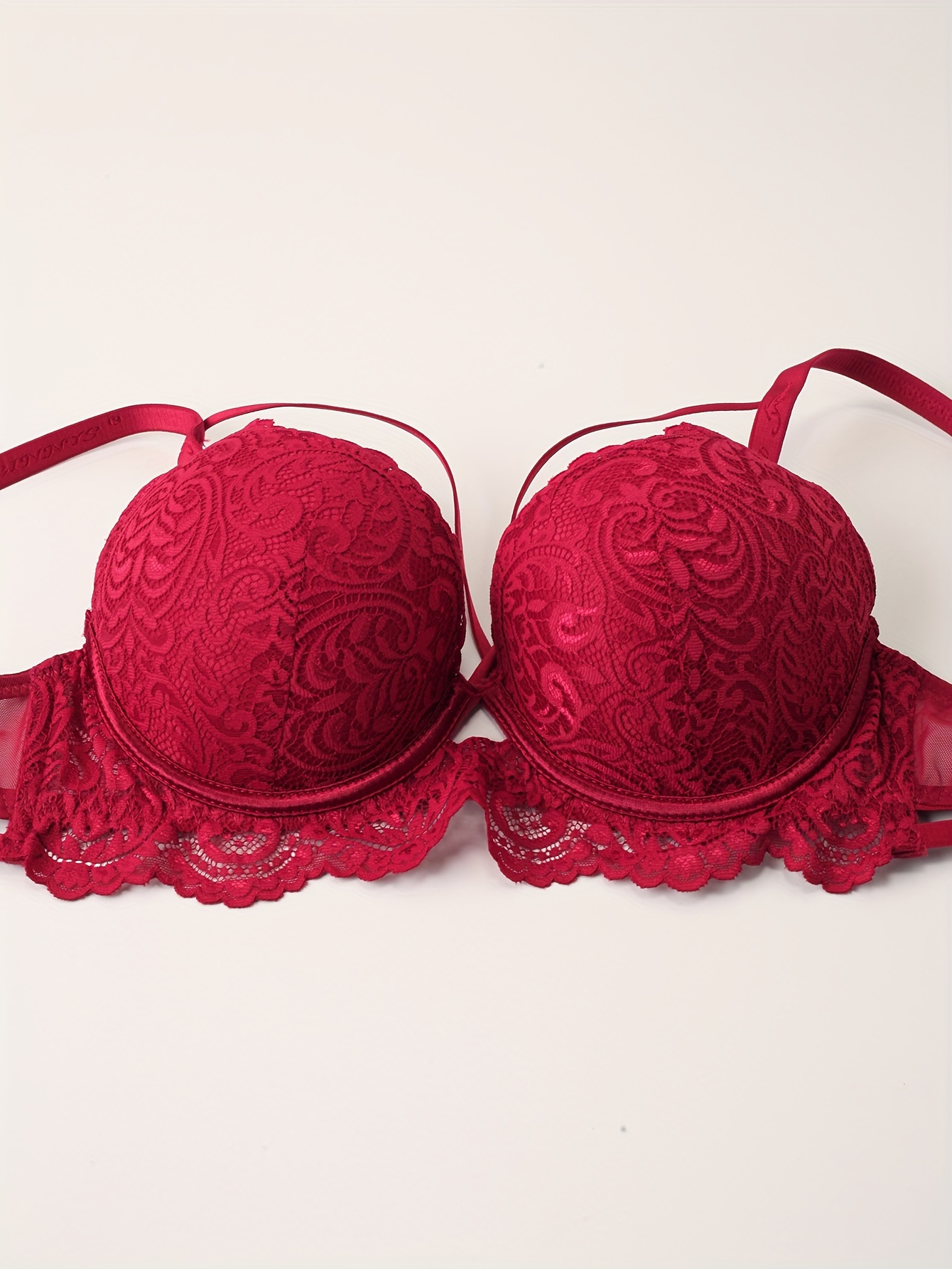 Victoria's Secret PINK Lace Underwire Push Up Bralette Maroon Red Sz Small  New