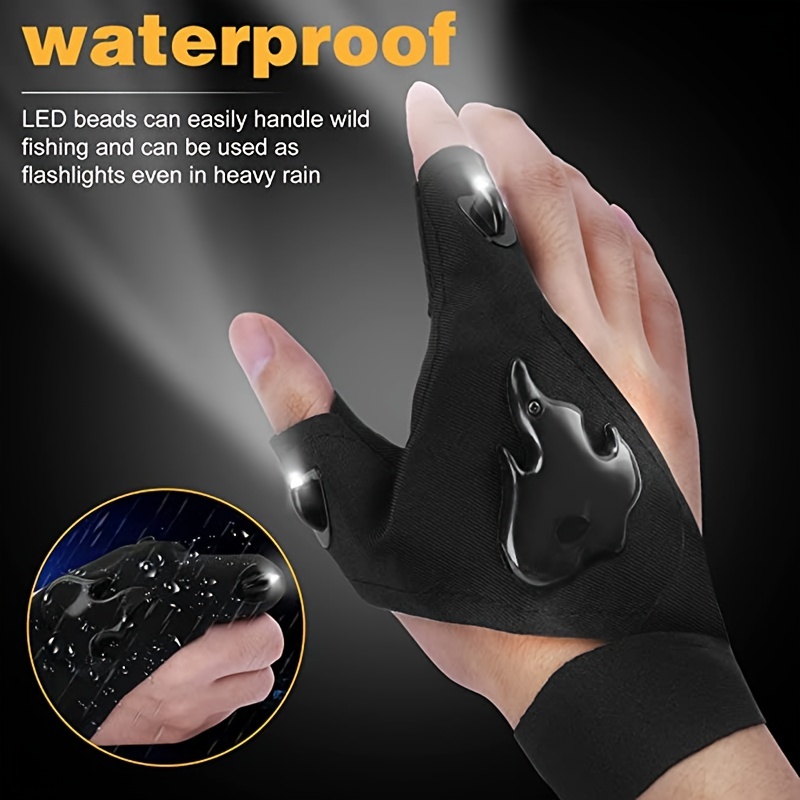LED Gloves Half Finger Men and Women Anti-slip Summer Thin Ice Silk Driving  Cycling Fishing