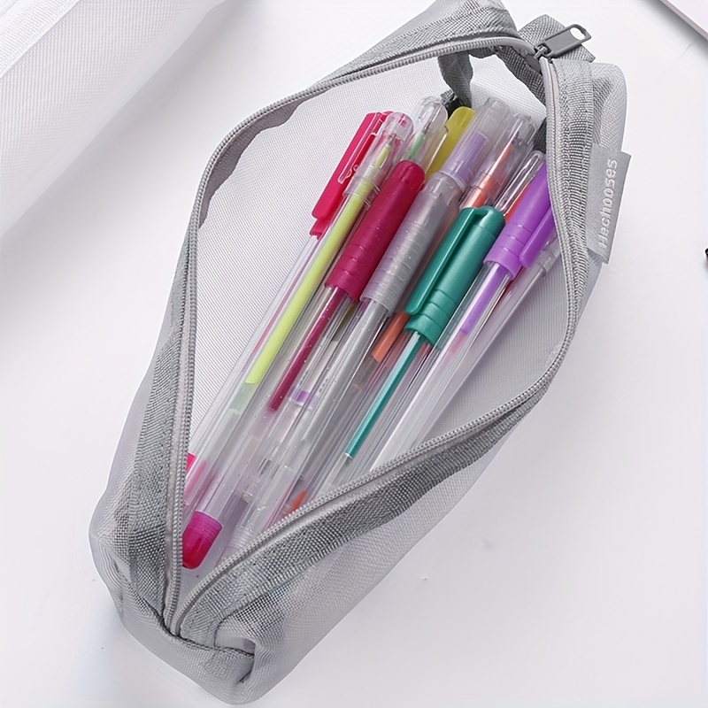 Tamaki 6 Pack Mesh Pencil Pouch Waterproof Bags Plastic Zipper Pouch A6  Size for Classroom Organization School Office Supplies (Macaroon, A6)