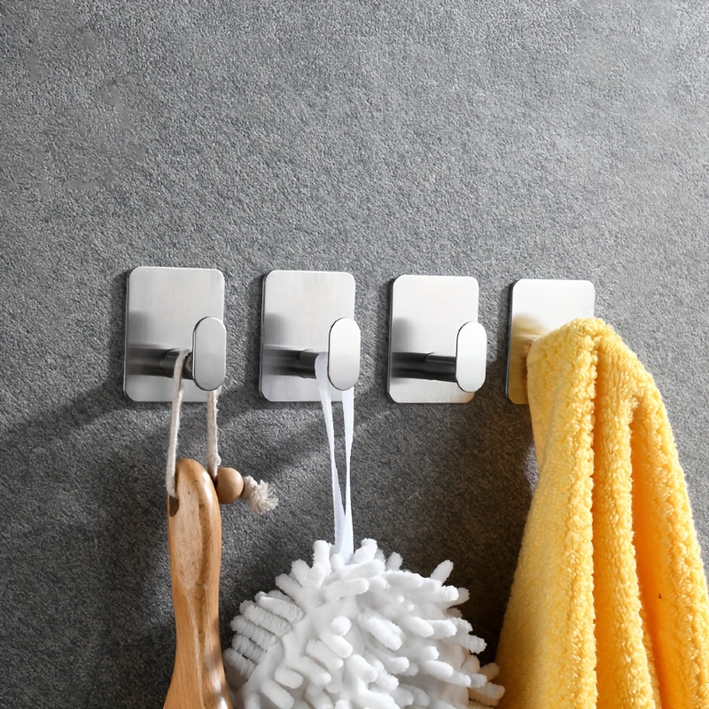 Stainless Steel Towel Hooks Self Adhesive Wall Hook Coat - Temu