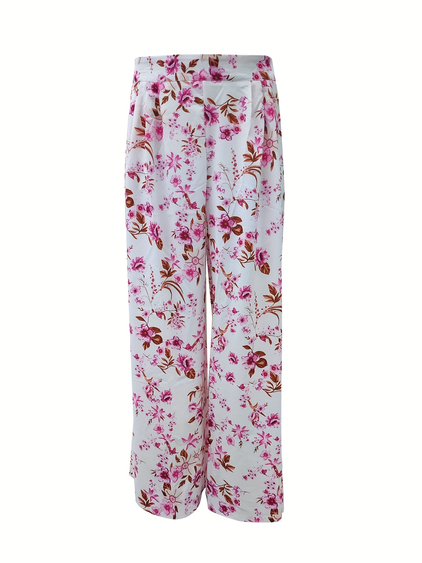 Plus Size Boho Pants Women's Plus Floral Print High Rise - Temu South ...