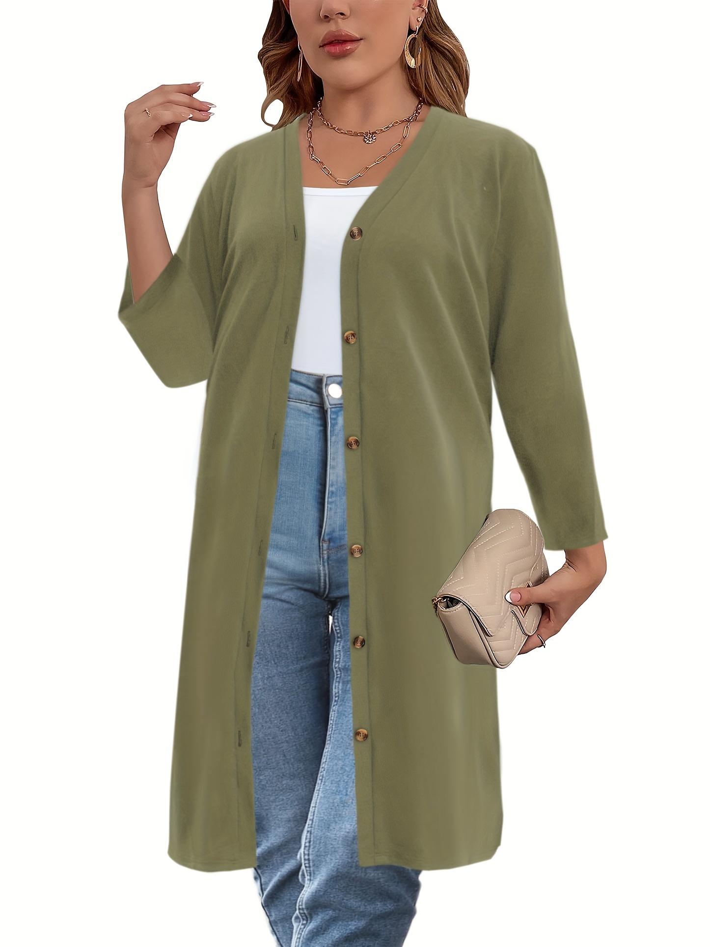 Women's Solid Color Long Sleeve Cardigan Slim Buttoned Casual Pants Suit  A2604 