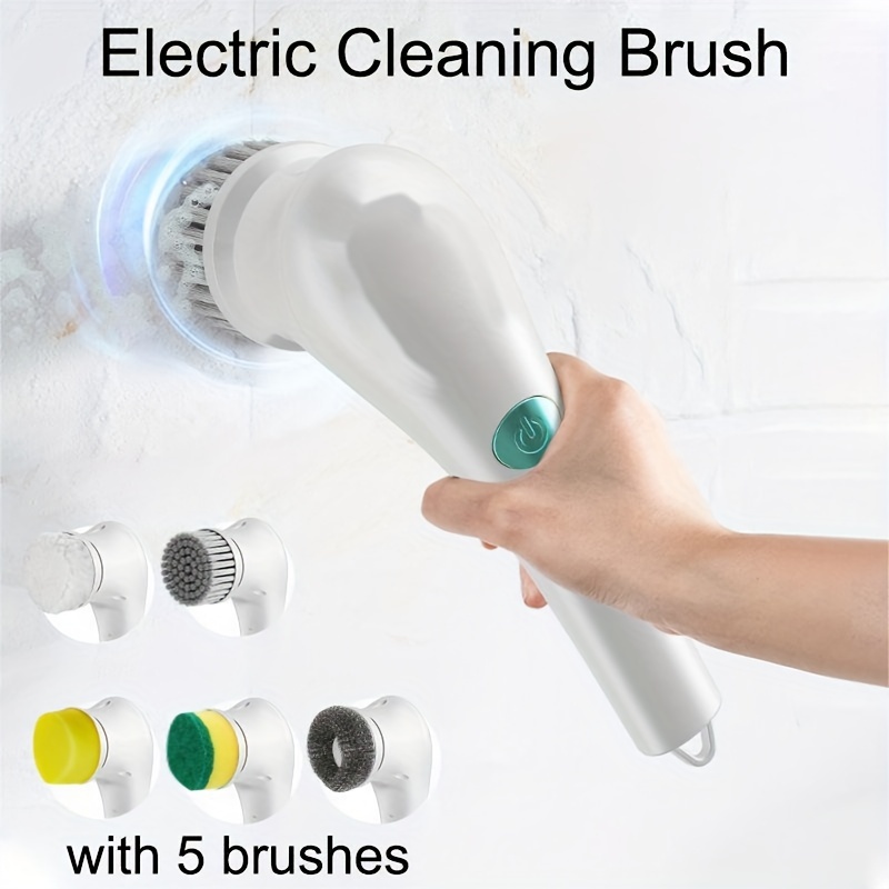 Electric Spin Scrubber With 3 Replaceable Brush Head, Power Cordless  Kitchen Scrubber, Handheld Rechargeable Shower Scrubber, Multifunctional  Scrubber For Bathroom, Kitchen, Dish, Tub, Tile, Shower, Cleaning Supplies,  Back To School Supplies - Temu
