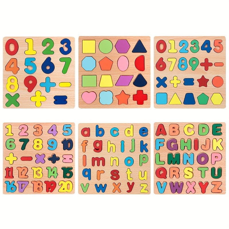 Colorful Letters Pattern Cubic Square Shape Large Hole Wood - Temu