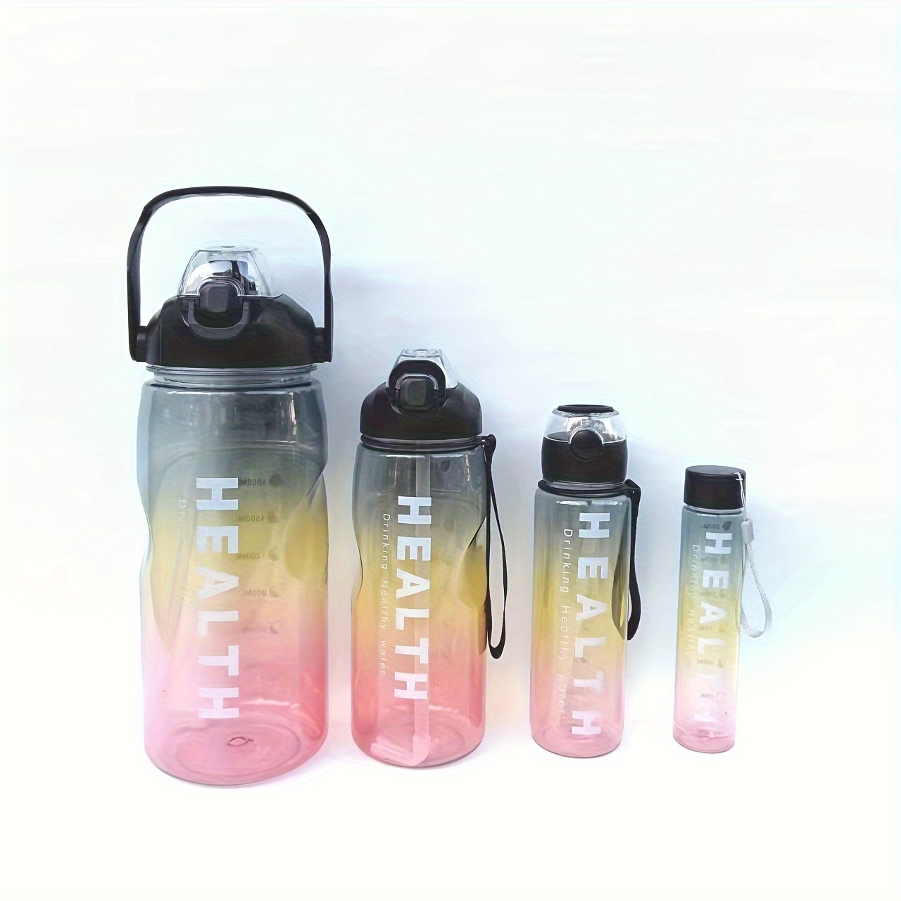 Outdoor Sports Water Bottle, Gradient Color Water Bottle With Time Scale  For Adult Student, Portable Motivational Water Cup With Pop-up Lid, Boys  And Girls Christmas Birthday Gift - Temu