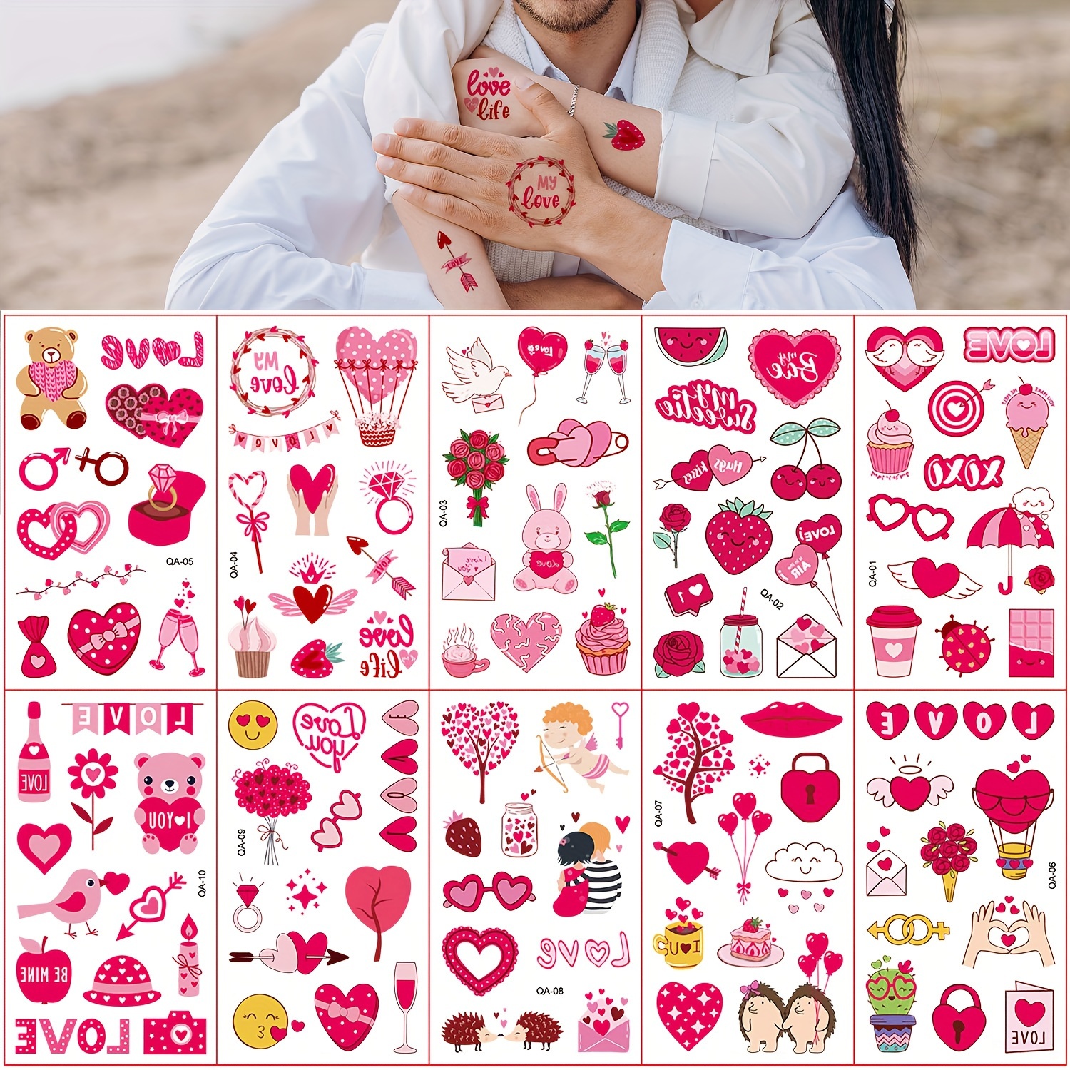 Tatuo 500 Pcs Valentine's Day Heart Cutouts Small 2'' Paper Hearts