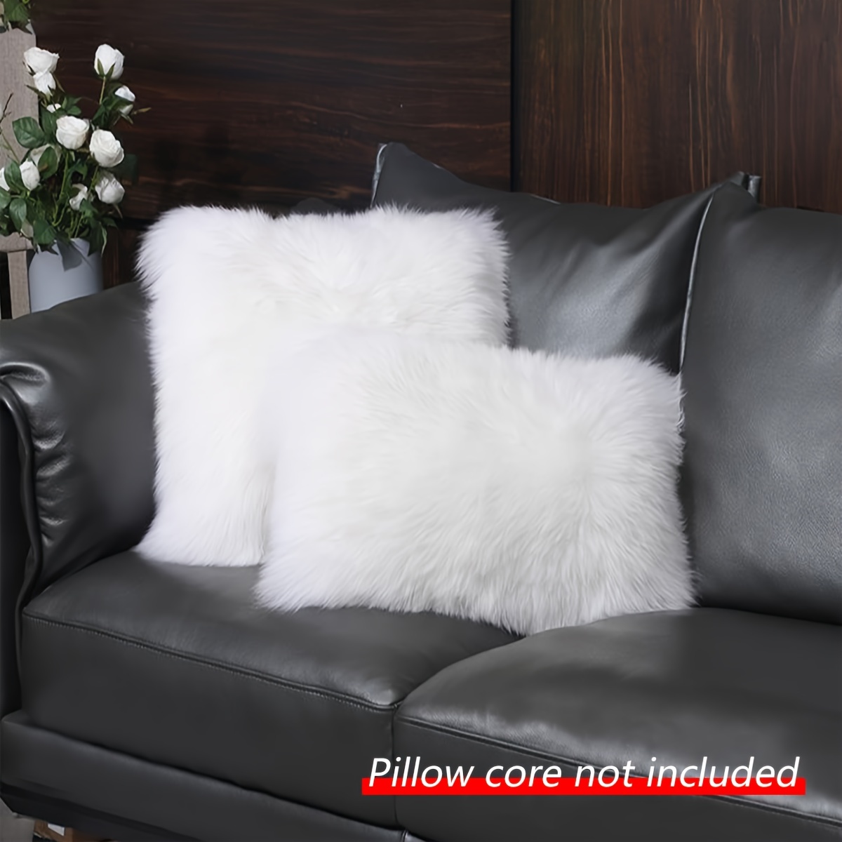 White Leather Plush Sofa (decorative pillows not included
