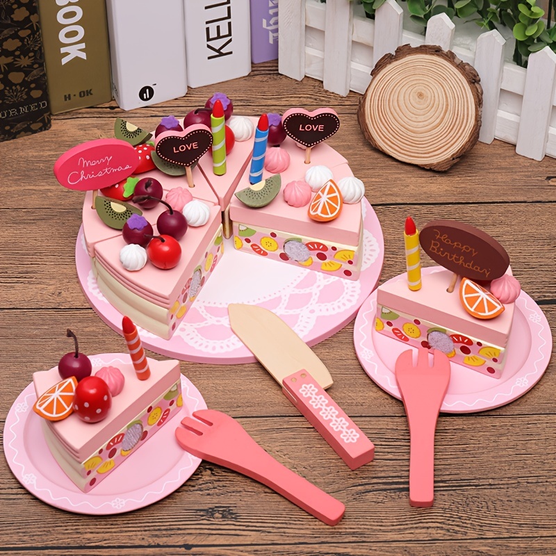 103PCS Kids DIY Birthday Cake with Music Light Cutting Toy Pretend Kitchen  Toys Set Miniature Food Role-Play Games For Girls - AliExpress