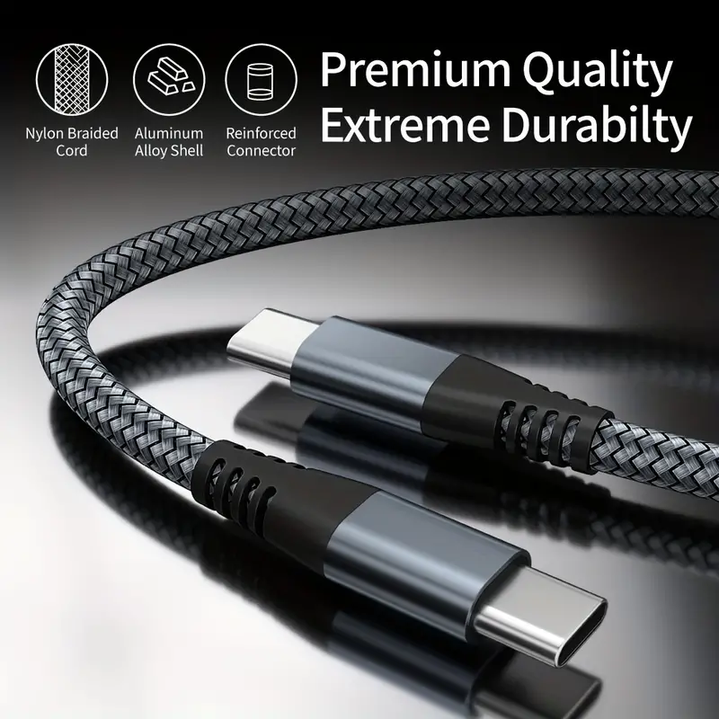 Usb c Nylon Braided Cable Double ended Data Cable Type - Temu