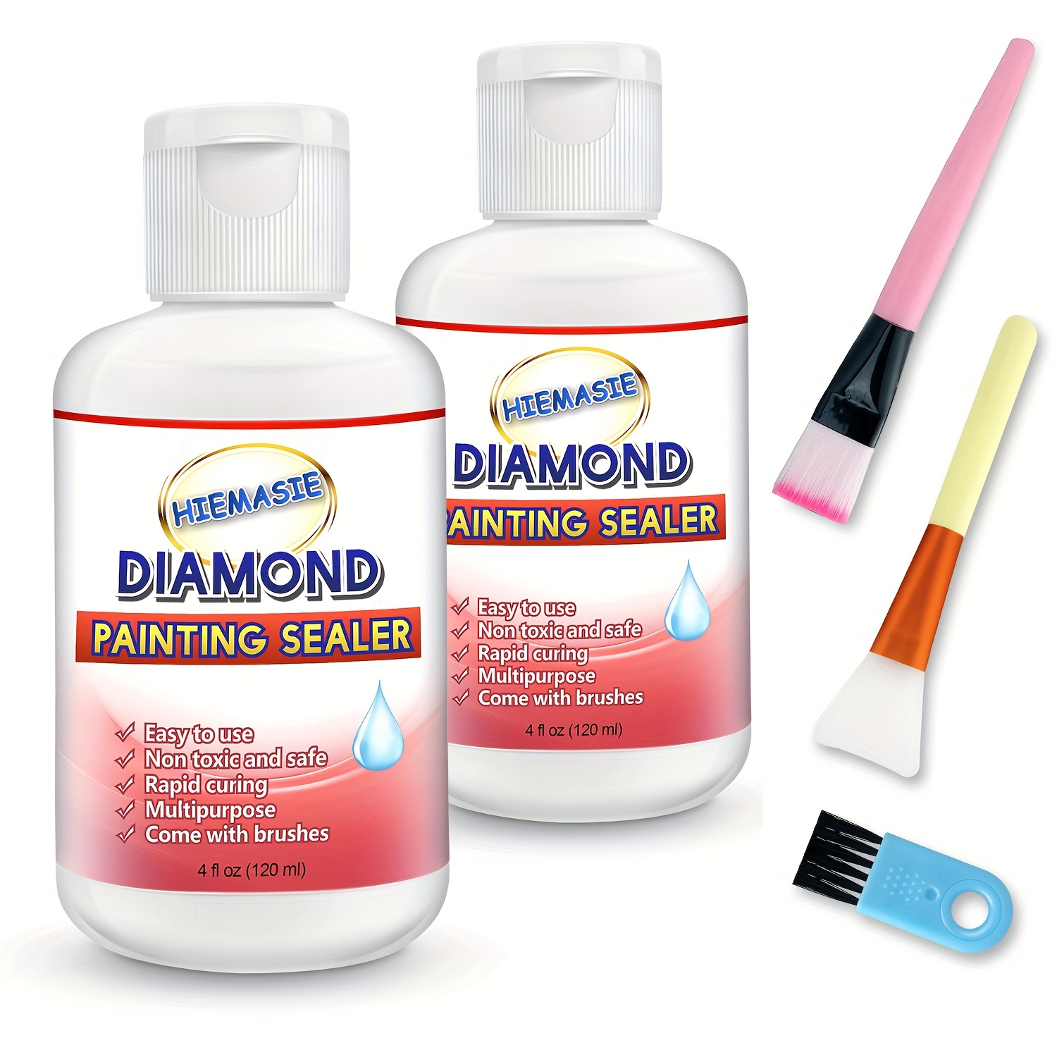Eitseued Diamond Painting Sealer Diamond Painting Sealer 120ML with Sponge  Head 5D Diamond Painting Glue Permanent Hold & Shine Effect DIY Conserver  for Diamond Painting & Puzzle Sets (4 OZ) 120ML*1 Pack