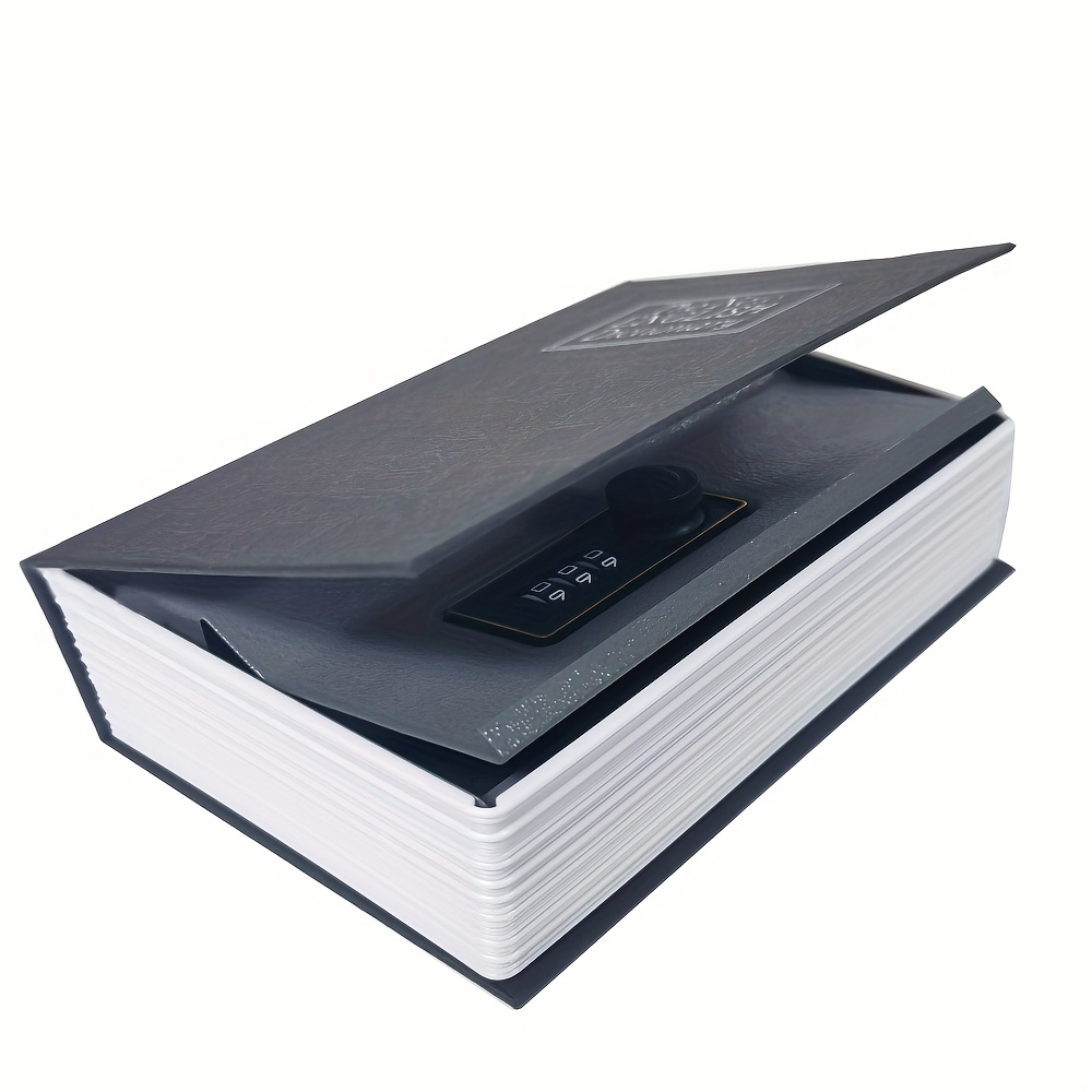 Coffre-fort de livre de pages avec serrure à clé, coffre-fort secret de  détournement de dictionnaire, boîte de serrure cachée d'argent, 9,45 X  6,0 X 2,2 grand noir