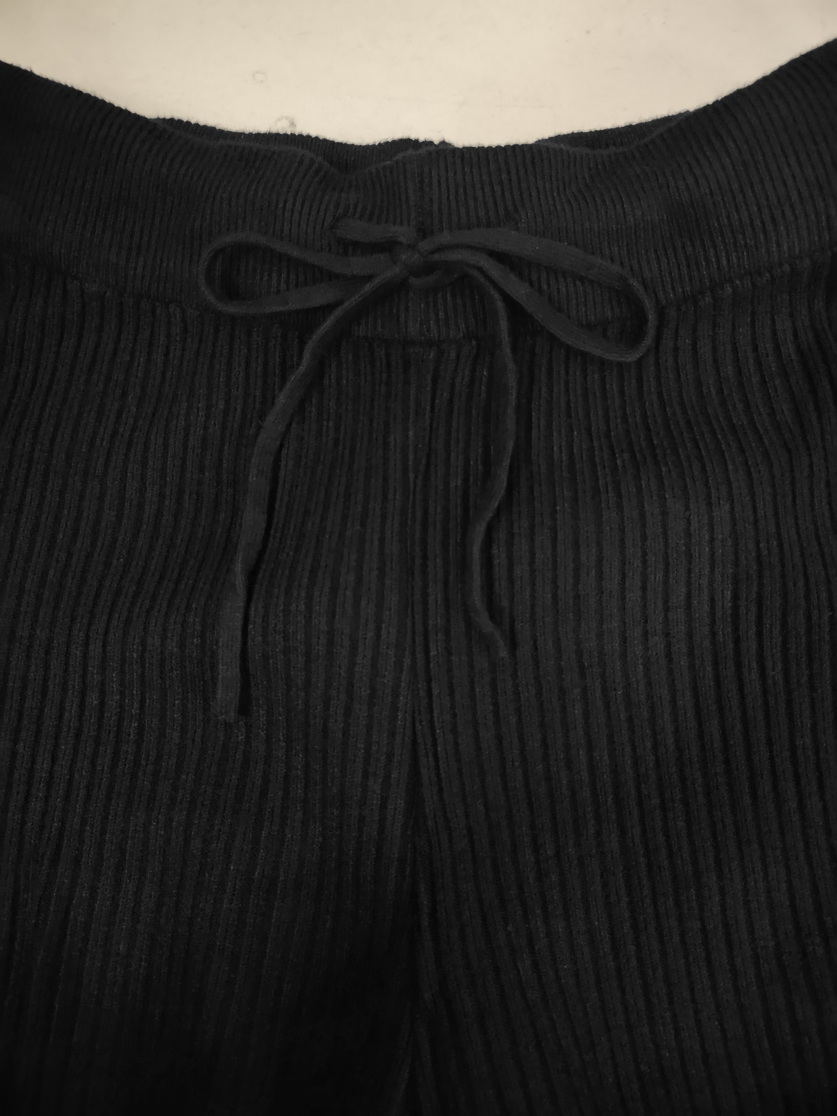 Solid Eyelet Knitted Pants Casual Drawstring Beach Pants - Temu Canada