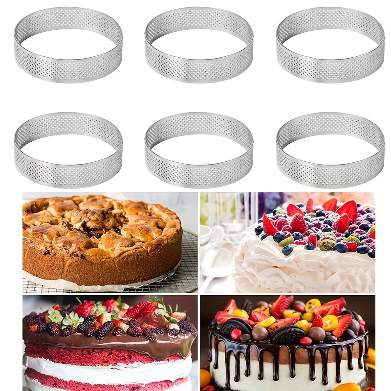 6Pcs Round Cake Ring Stainless Steel Cake Ring Mousse Mold Kitchen Baking  Cake Ring Mold