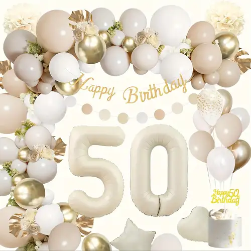 Decoraciones de cumpleaños 50 para mujeres, mamá - 50 decoraciones para  fiestas, 50 globos de oro rosa