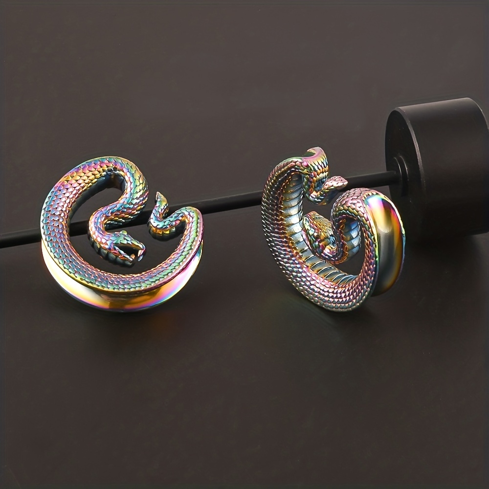 Snake Shaped Saddle Ear Expanders for Body Piercing
